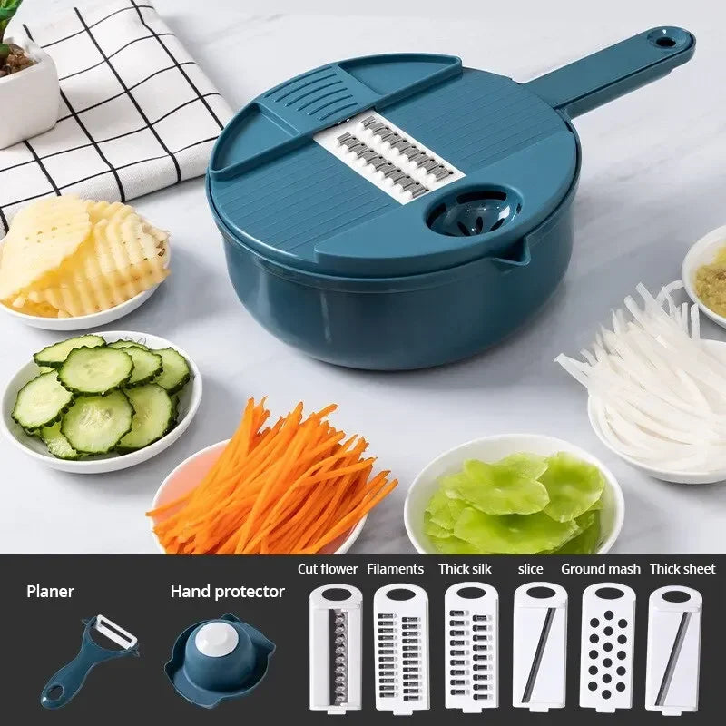 Green/Blue/Pink Manually Cut Shred Grater Salad Vegetable Chopper Carrots Potatoes for Kitchen Convenience Vegetable Tools