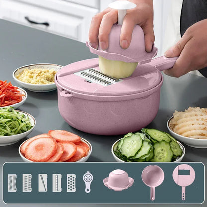 Green/Blue/Pink Manually Cut Shred Grater Salad Vegetable Chopper Carrots Potatoes for Kitchen Convenience Vegetable Tools