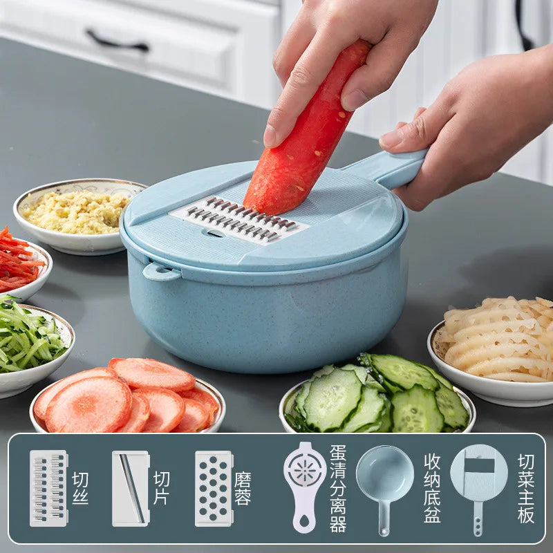 Green/Blue/Pink Manually Cut Shred Grater Salad Vegetable Chopper Carrots Potatoes for Kitchen Convenience Vegetable Tools